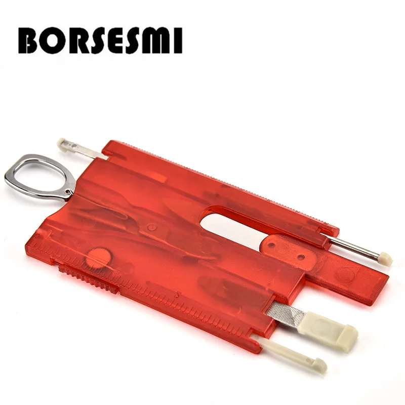 

Free shipping Multi-function survival tools card combination kit Mini Manicure set camping pocket survival knife 83mm white box