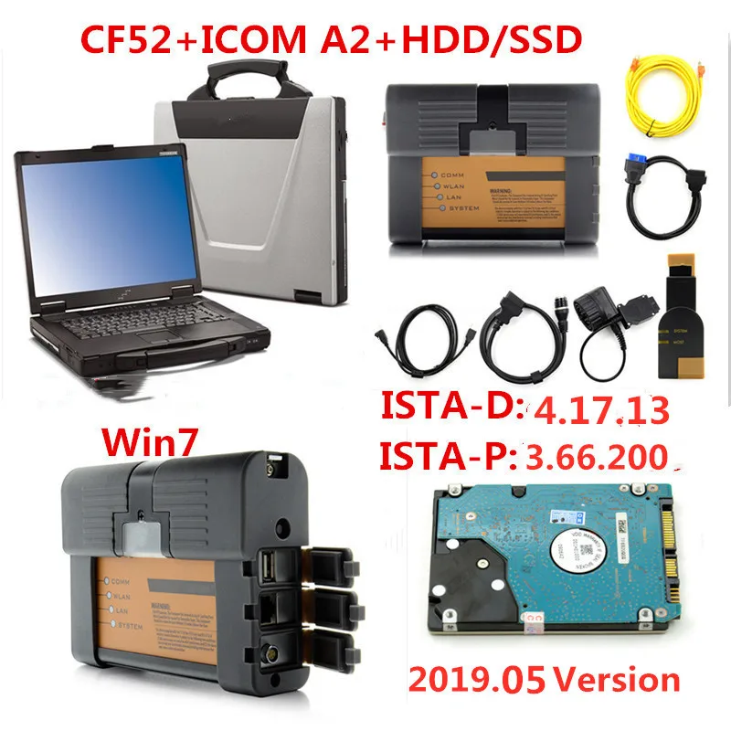 

ICOM A2 B C 3 in 1 Programming Tool for BMW ICOM Diagnostic Tool With 2019.05 Software HDD/SSD ISTA-D/ISTA-P and CF52 Laptop