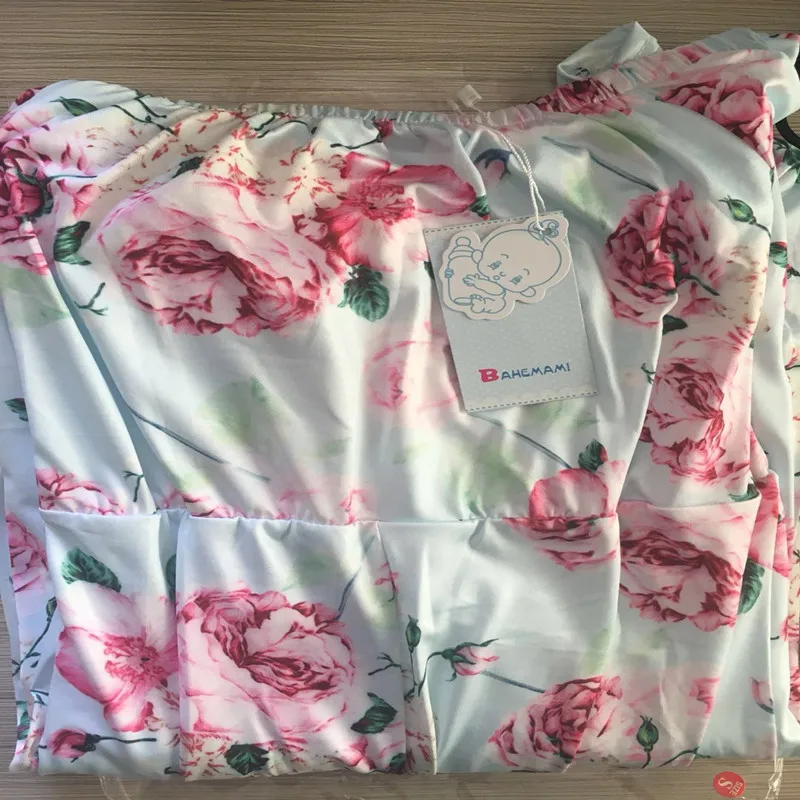 Maternity Dress For Photo Shooting Boat Neck printing Dress Maternty Photography Props Short Sleeve Stretch Cotton Pregnant Dres