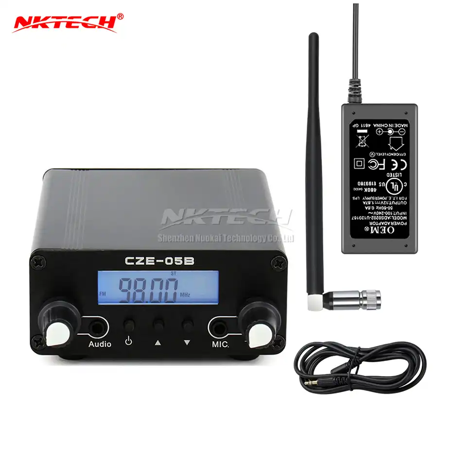 NKTECH PLL стерео fm-передатчик радио вещательная станция CZE-05B 100 мВт/500 МВт частота 76-108 МГц домашний кампус усилитель двойной режим - изображение