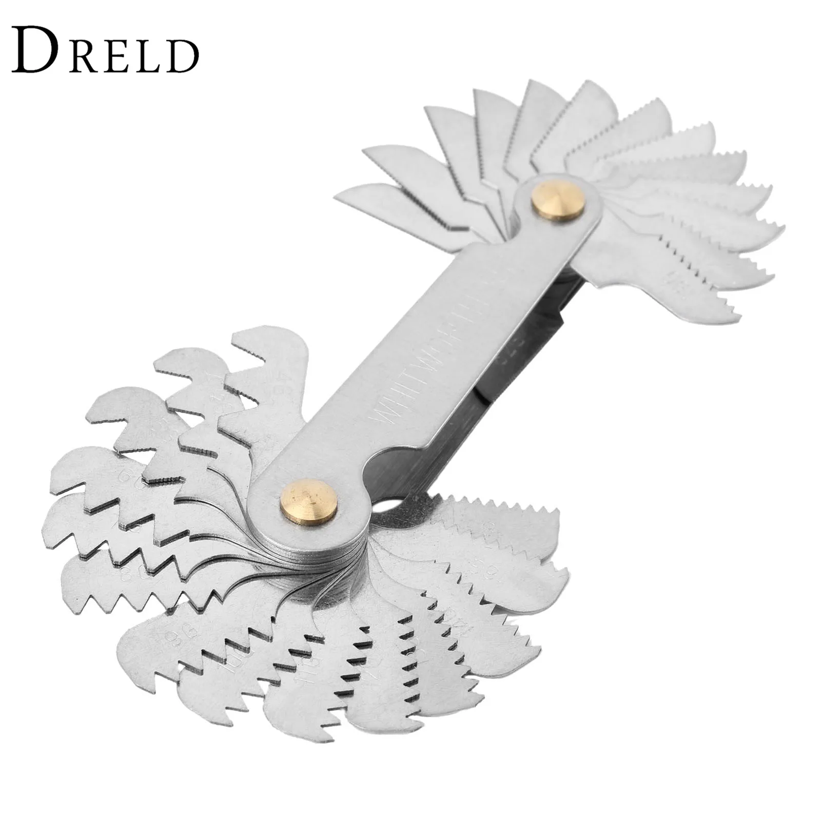 DRELD 28Pcs Measuring Gauging Tools Steel Whitworth Screw Thread Pitch