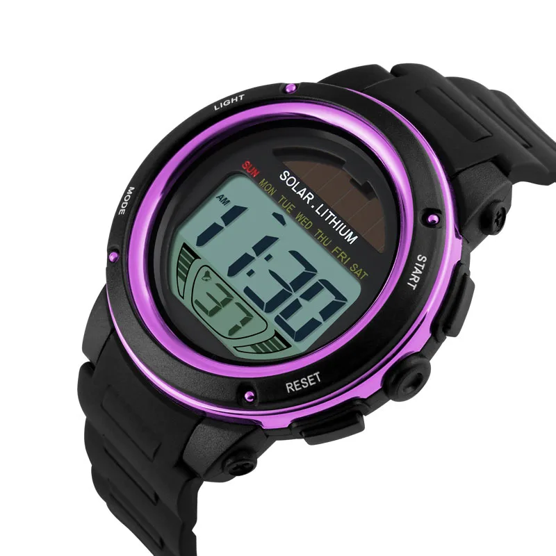 SKMEI водонепроницаемые мужские спортивные часы калории шаги цифровые модные наручные часы для мужчин и женщин унисекс Запуск будильника ретранслятор - Цвет: Фиолетовый