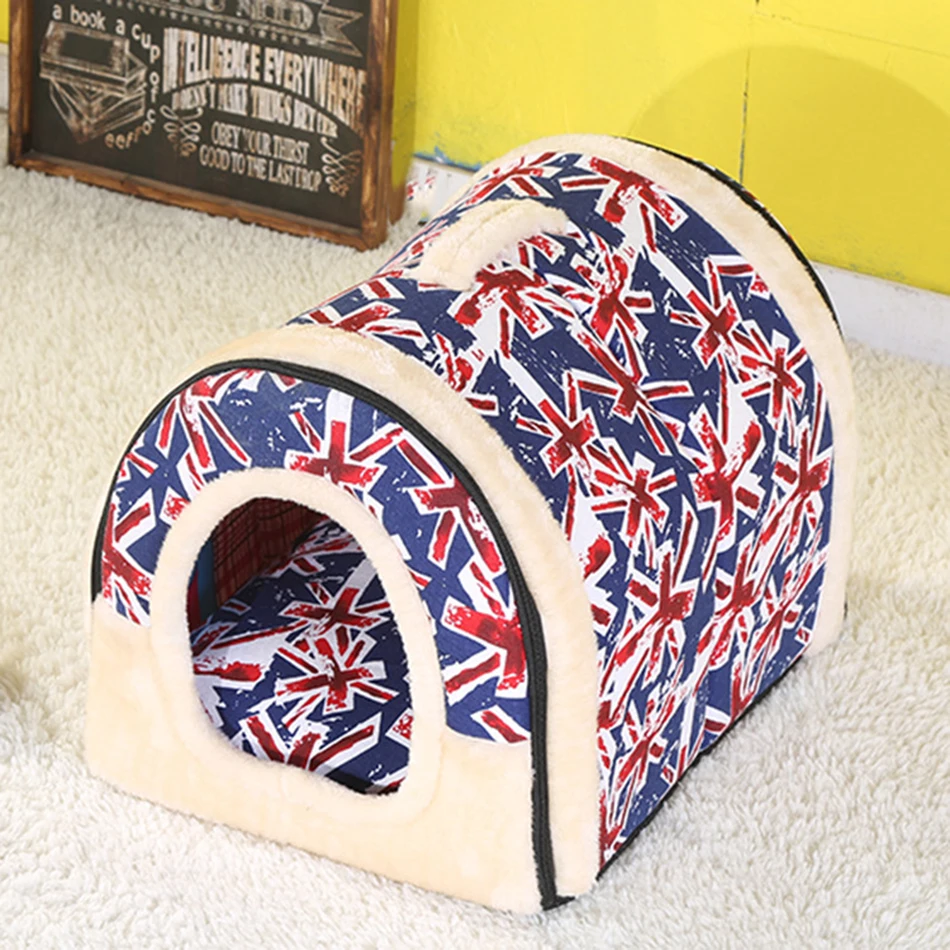 Кровать для собаки многофункциональное гнездо с ковриком складной домик для собаки кошки питомник для маленьких средних собак дорожная кровать для питомца сумка для дивана принадлежности - Цвет: National flag
