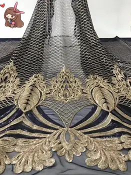 

L-51715 good looking African tulle embroidery lace fabric for wedding dress
