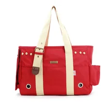 Цвет красный мягкий Pet Собаки Кошки несущей авиакомпании одобрил путешествия открытый мешок Портативный сумка для собак комфорт сумка "Оксфорд" Сумочка