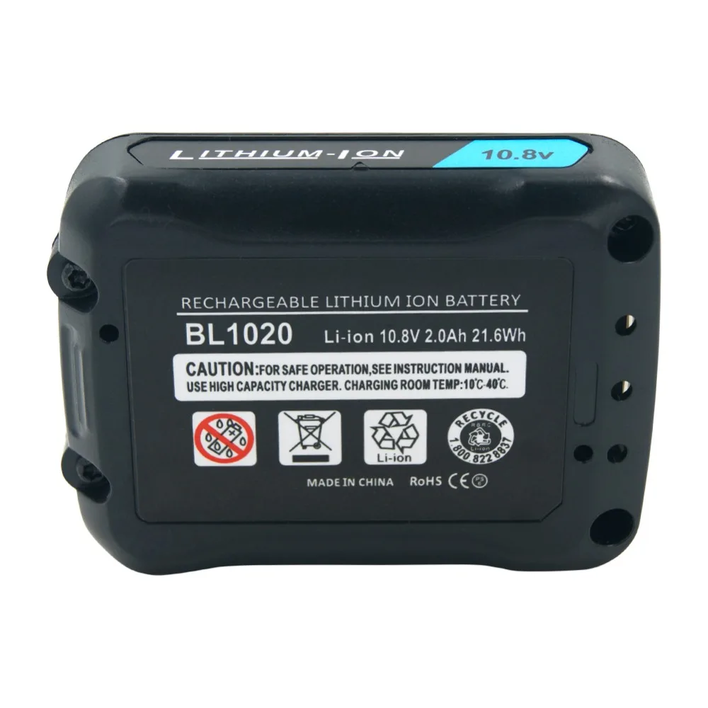 BL1015 Перезаряжаемые батарея 10,8 V-12 V литиевая 2000 мАч для Makita Мощность инструменты BL1020B BL1040B BL1041B DF031D DF331D HP331D батарея, батарея