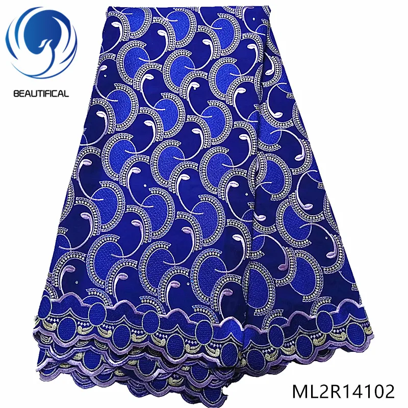 

BEAUTIFICAL Blue cotton swiss voile latest design 2019 high qulity dry cotton lace fabric voile african ML2R141