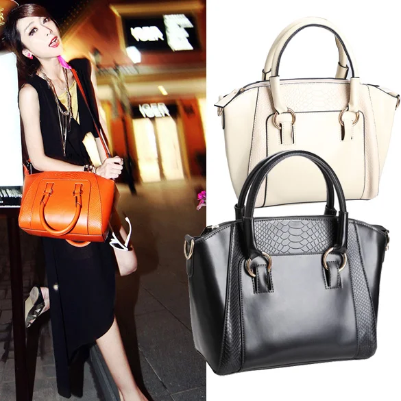 

Lady's Handbag Crocodile Grain Single Shoulder Messenger Bag Synthetic Leather 3 Colors 88 LBY2017