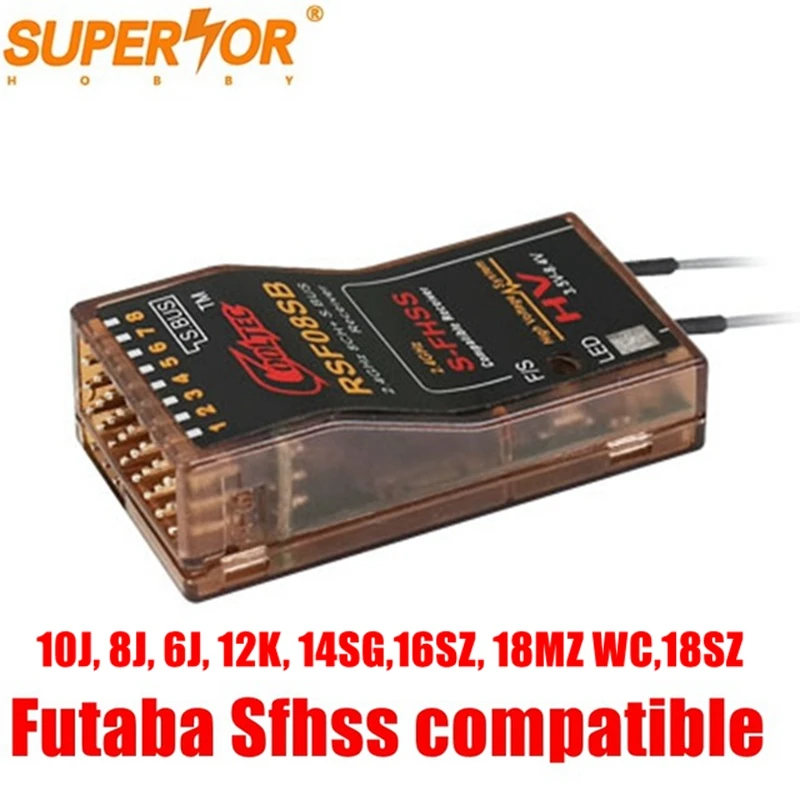 RSF08SB Cooltech 8ch S-FHSS SBUS совместимый приемник Futaba 16SZ 18MZWC 18SZ 10J 8J 6K 6J 14SG FrSky delta 8 R6SF R4SF |