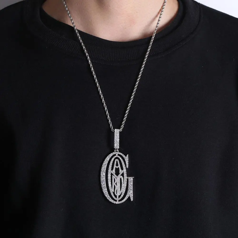 TOPGRILLZ хип хоп рэппер Tyga G Подвеска со льдом микро паве CZ дизайн с большим зажимом