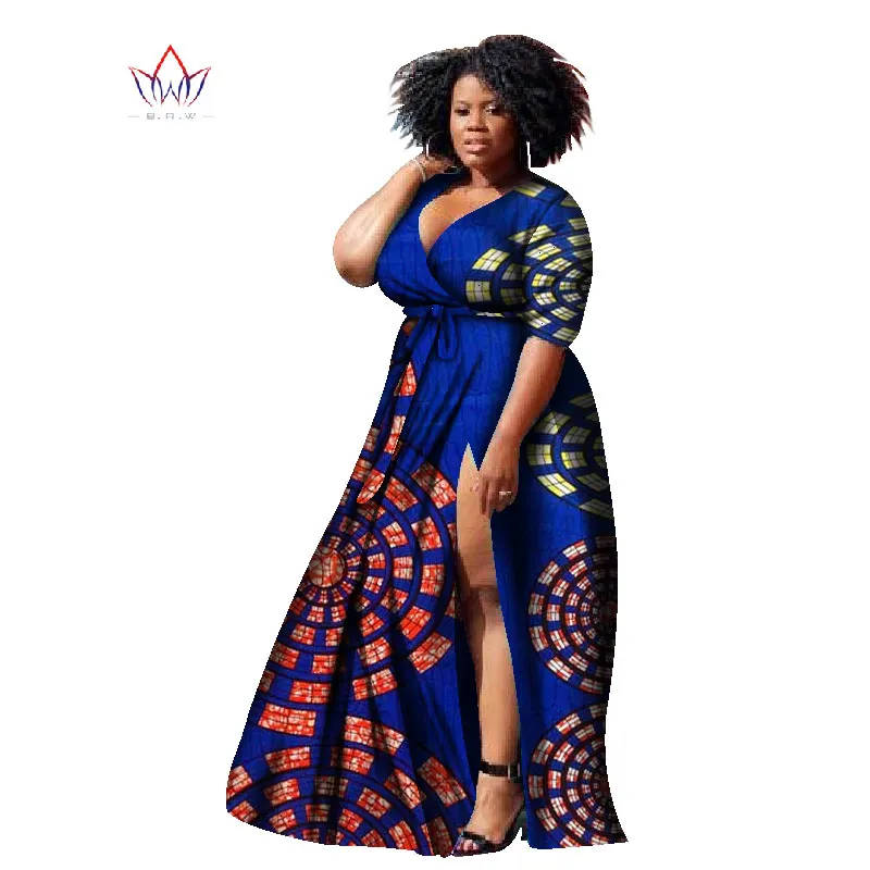 BRW Bazin Riche African Wax Print Dashiki Dresses Plus