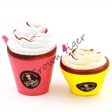 Jumbo Cute Coffee Cup Soft Squishy Slow Rising Cream Scented Fun Kids Toy Funny squeeze Toy For Children Gift Anti-Stress Toy