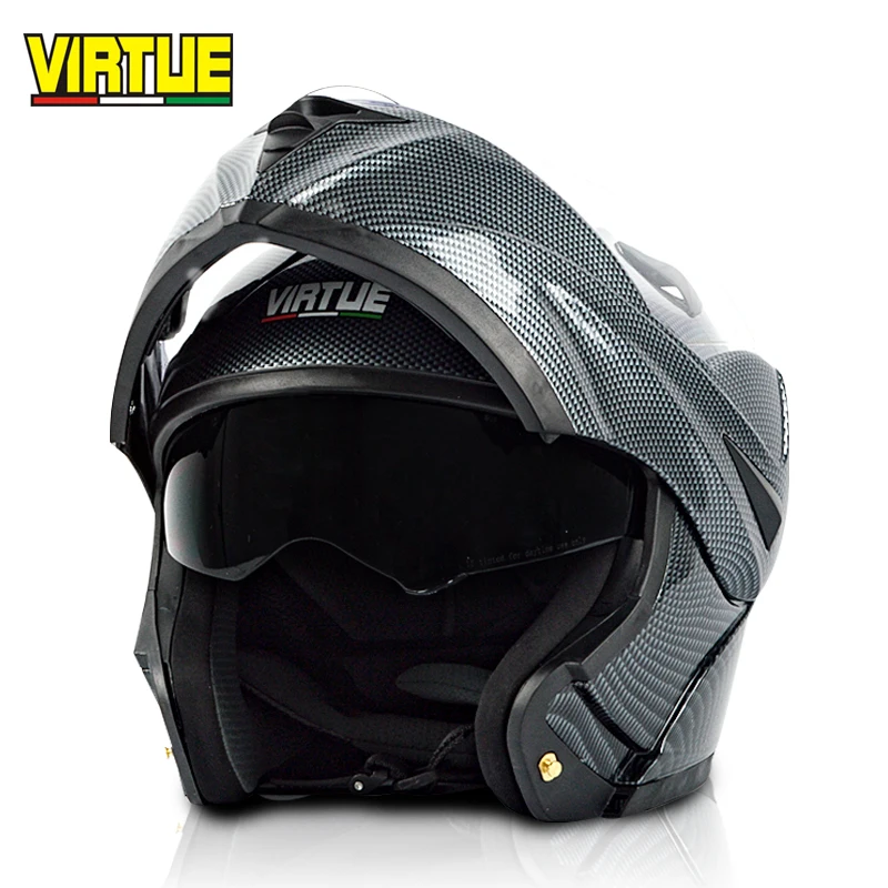 

VIRTUE New Flip Up Racing helmet Modular Dual lens Motorcycle Helmet full face Safe helmets Casco capacete casque moto S M L XL