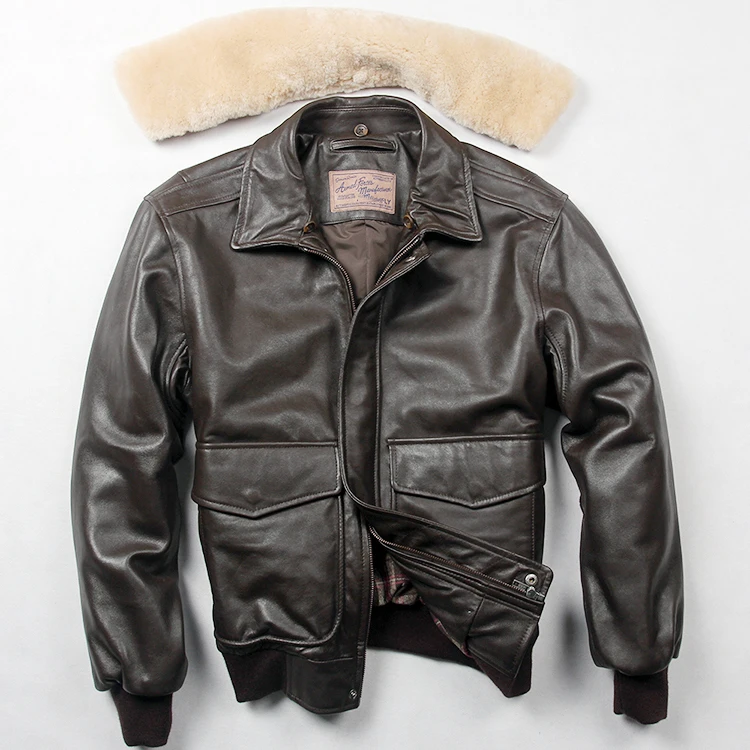 Mens Jacket Winter 100% Hot Genuine Leather Bomber Coat Fur Collar Parka Chic Airplane Style Luxury 3Colors Plus Size Mens Jacket Winter 100% Hot Genuine Leather Bomber Coat Fur Collar Parka Chic Airplane Style Luxury 3Colors Plus Size