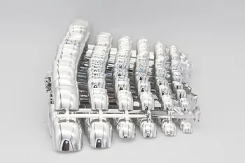 

120pcs Metallic Toe Nail Tips Acrylic Nail Art Tips Professional Fake False Foot Nail Tips DIY Shining Gold/Silver Color Nails