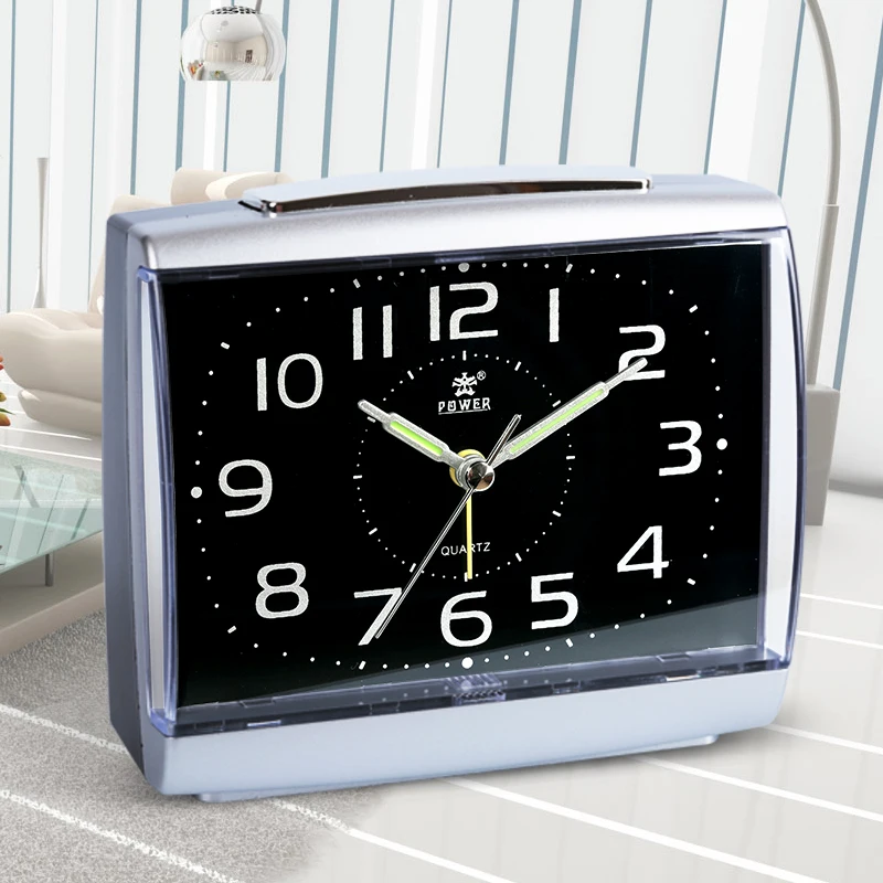 Brand New Silent Alarm Clock Quartz Snooze Function Sweep Movement