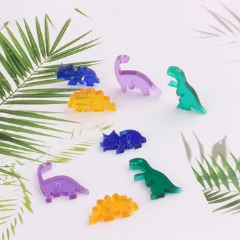 

10Pcs/lot Flatback Resin Cabochon Cartoon Animals Acrylic Planar Dinosaur DIY Scrapbooking Earring Jewelry Making Accessories