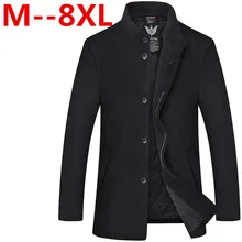 10XL 8XL 6XL 5XL Men’s Wool Jackets Spring Autumn Brand Men Woolen Coats Middle Long Jackets And Coats Mens Warm Wool Overcoat
