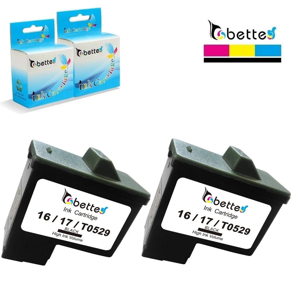 2 упаковки черные картриджи для принтеров Dell T0529 Lexmark 16 17 10N0016 10N0017 A720 A920|ink cartridge|lexmark