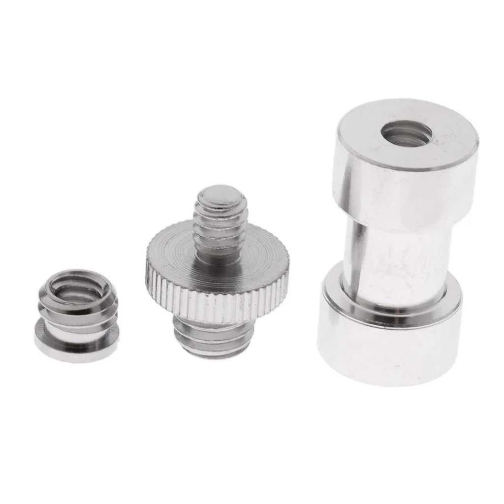 

3 in 1 Convert Light Studio Flash Umbrella Spigot Screw Adapter 1/4" 3/8" for DSLR Camera Tripod