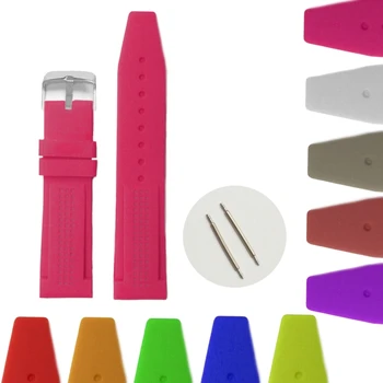

22mm Pretty Magenta Color Silicone Jelly Rubber Ladies Girls Watch Band Straps WB1075J22JB