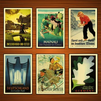 

Germany Travel Posters Deutschland das Land der Musik Classic Wall Stickers Canvas Painting Vintage Poster Home Bar Decor Gift