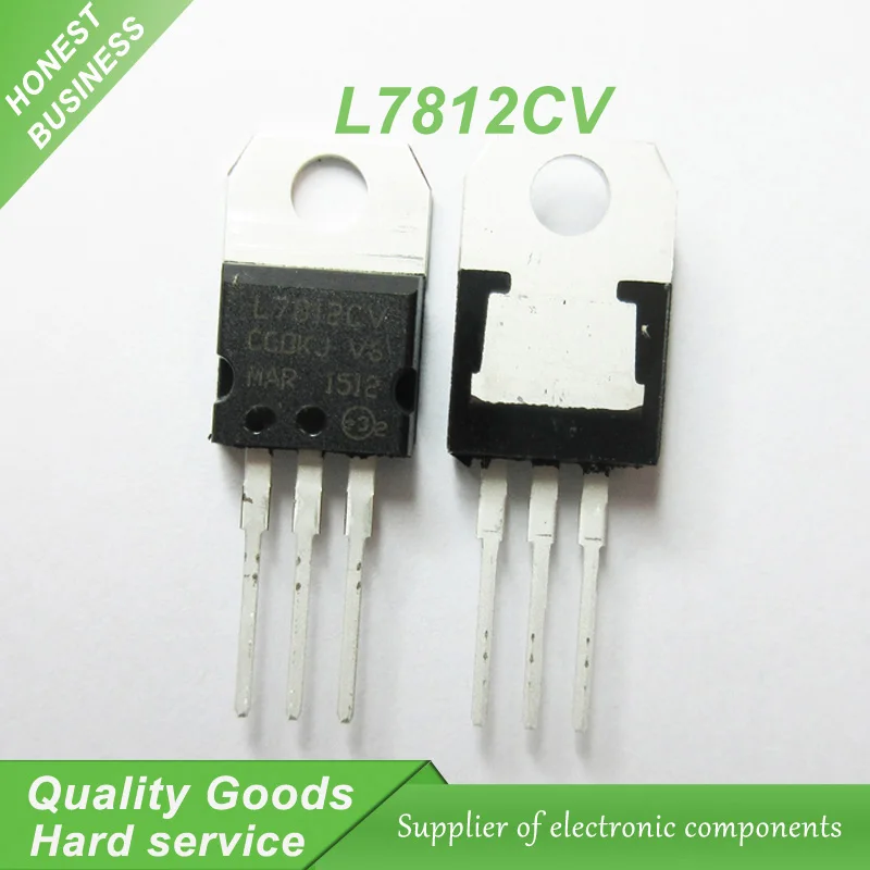 10pcs L7812CV L7812 LM7812Voltage Regler 12V 1.5A TO-220