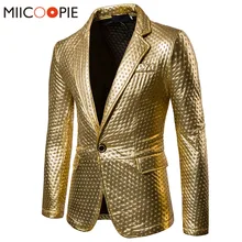 Брендовый мужской деловой пиджак, золотистый, серебристый, черный, тонкий смокинг, формальный, в горошек, с тиснением, для ночных клубов, выступлений, платье, блейзеры, пиджак