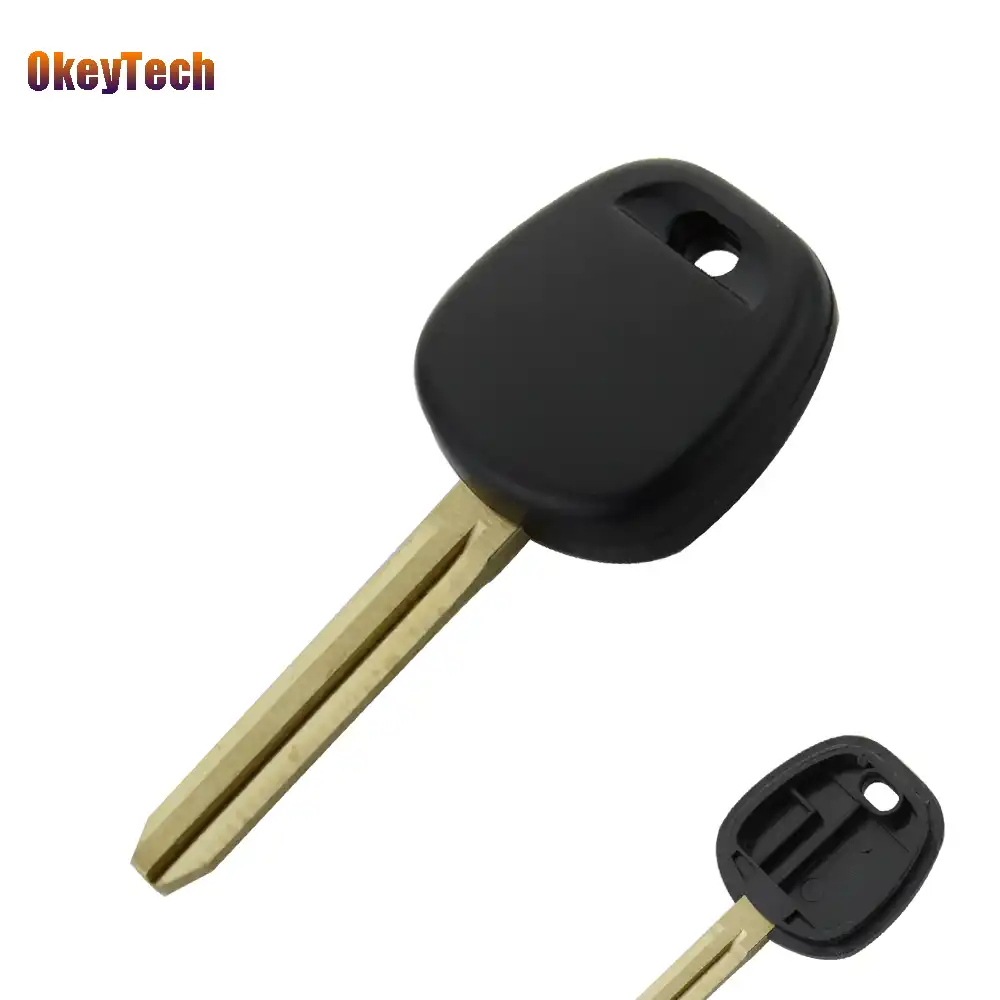 Okeytech用トヨタキートランスポンダキーブランク交換remoteオートカーキーシェルカバーケース用トヨタtoy43包茎ブレード