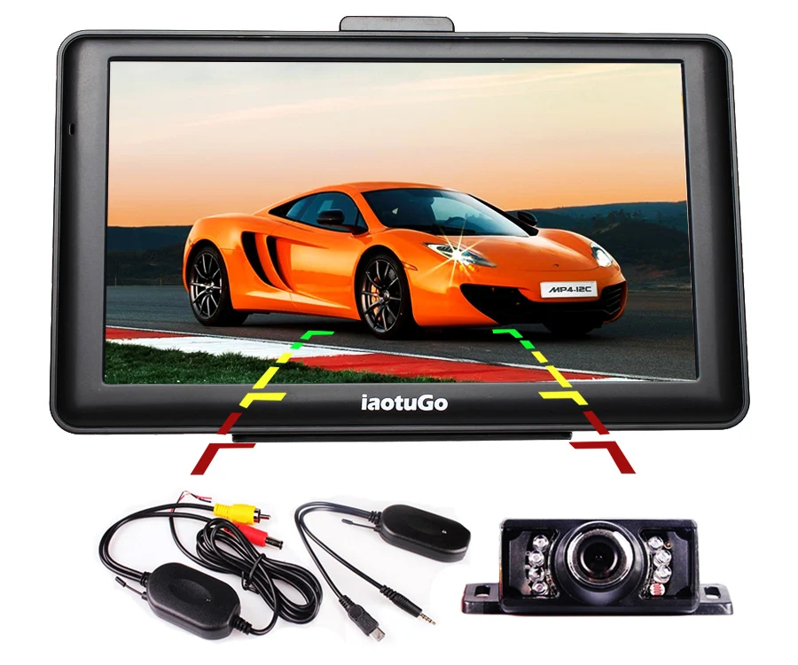 gps system for car iaotuGo 7" Android Car GPS Navigation+LED Night Vison Rear Camera,Android 4.4 Capacitive GPS Navigator 512M 8G Bluetooth AVIN car navigation