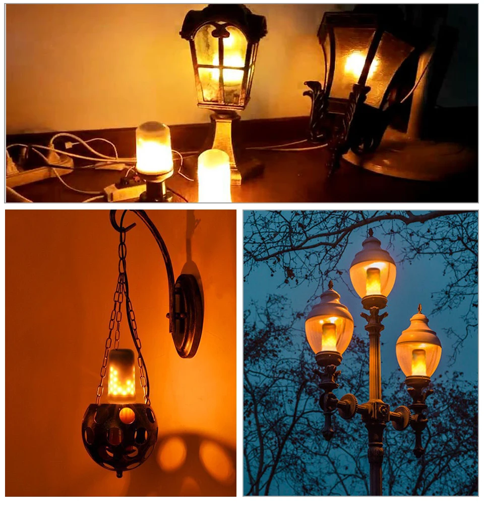 B22 E26 E12 E14 E27 LED Flame Lamp Light 85-265V Flickering Flame Effect Fire Light Bulb (10)