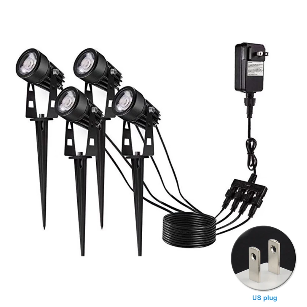

Lawn Lamp Landscape Spotlights Garden 4 In 1 Pathway Lights Patio High Power Waterproof Lighting Yard Spike LED Bulb