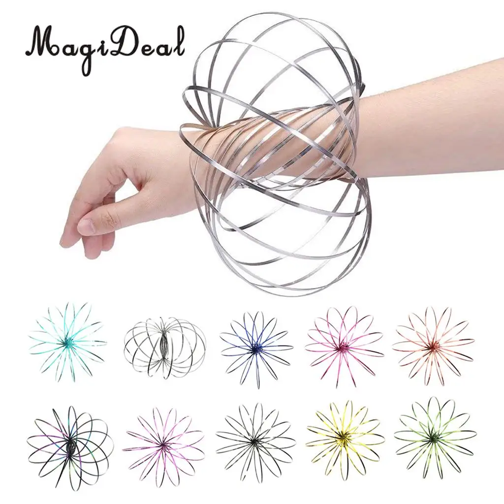 Amazing 3D Dynamic Science Gadget Flow Rings Magic Science Toy Juggle Dream Dance Party Spring Home for Kids Adults Magician