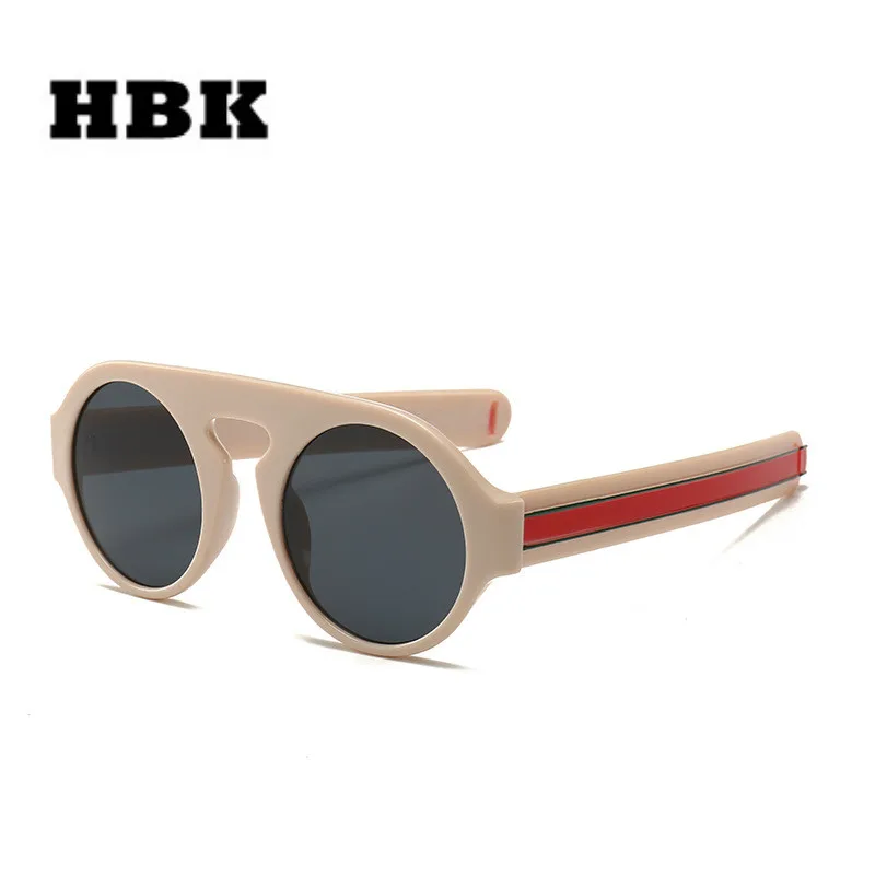 HBK Women New Retro Round Sunglasses 2019 Vintage Sun Glasses Oversized Italian Brand Designer Eyewear For Men UV400 | Аксессуары для
