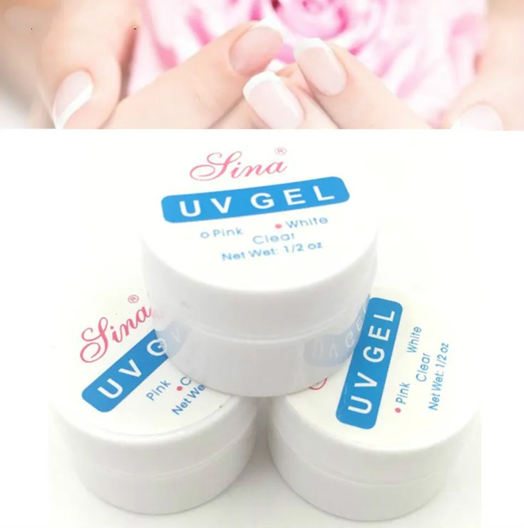 

Hot Pink White Clear Nail UV Gel Builder Gel Extend Nail Art Tips for Gel Nail Polish Gel Varnish Manicure Extension Nail Design