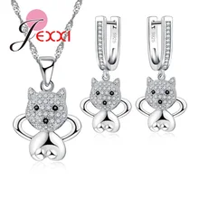 Стразы с черным глазом, ювелирный набор, Модный женский подарок, 925 пробы, серебряное ожерелье, серьги,, низкая цена