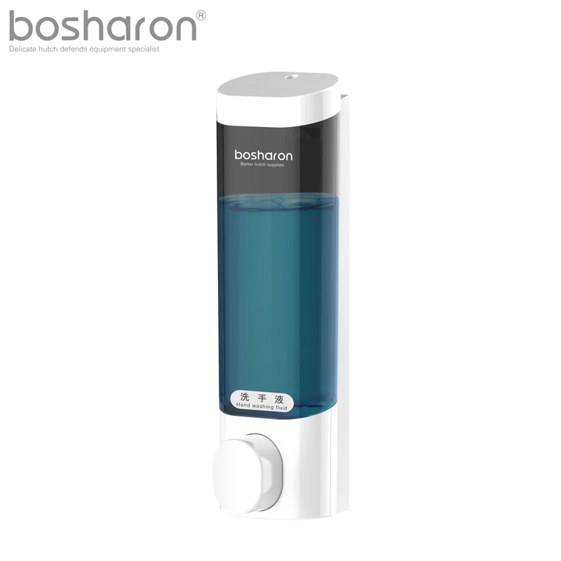 Дозатор для мыла настенный двойной насос 300 мл пластиковые аксессуары для кухни и ванной комнаты флакон для моющего средства дозаторы для шампуня - Цвет: White Single Pump