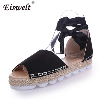 

EISWELT Female Flats Sandals Summer Women Sandals Fashion Casual Rome Spring Shoes for Ladies Solid Women Party Flat Sandals