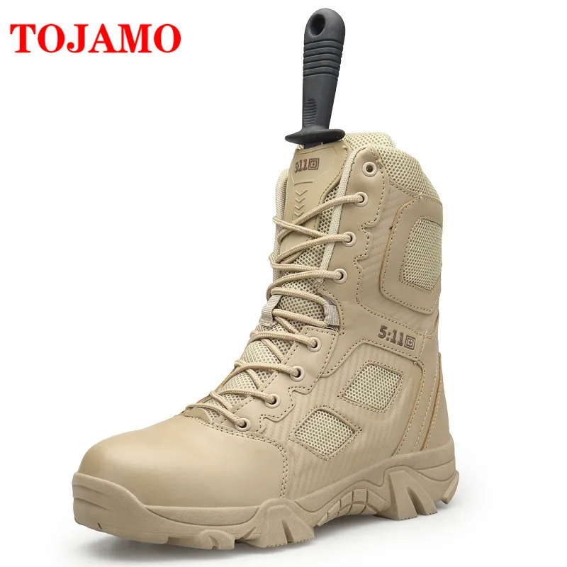

New Big Size 39-47 Mens Boots Wear-resisting Non-slip Army Boots Men Waterproof Outdoor Climbing Hiking Boots Male Work Shoes