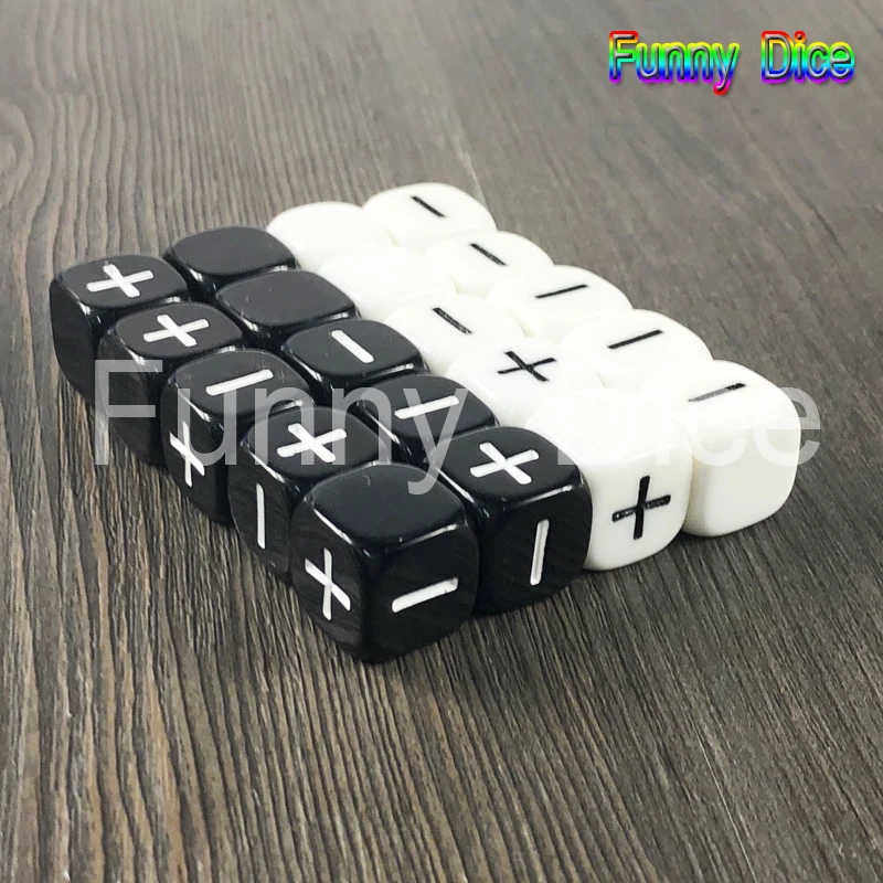 Новое поступление 10 шт./лот 2 цвета 16 мм Fate or Fudge Dice &quot+&quot &quotбелый и черный пустые