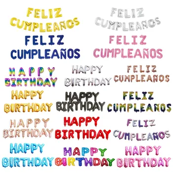 

FELIZ CUMPLEANOS Letter Balloons Foil Spain Happy Birthday Alphabet balloon Birthday Party Decorations Kids Baby Shower balls