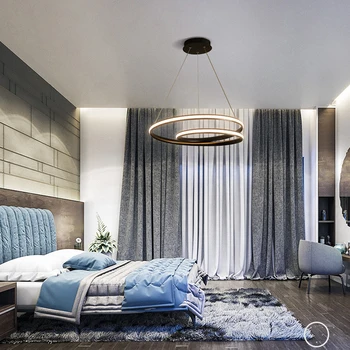 

Creative modern round LED pendant Lights adjustable height hanging lamp dining room restaurant living room Pendant Lamp Fixtures