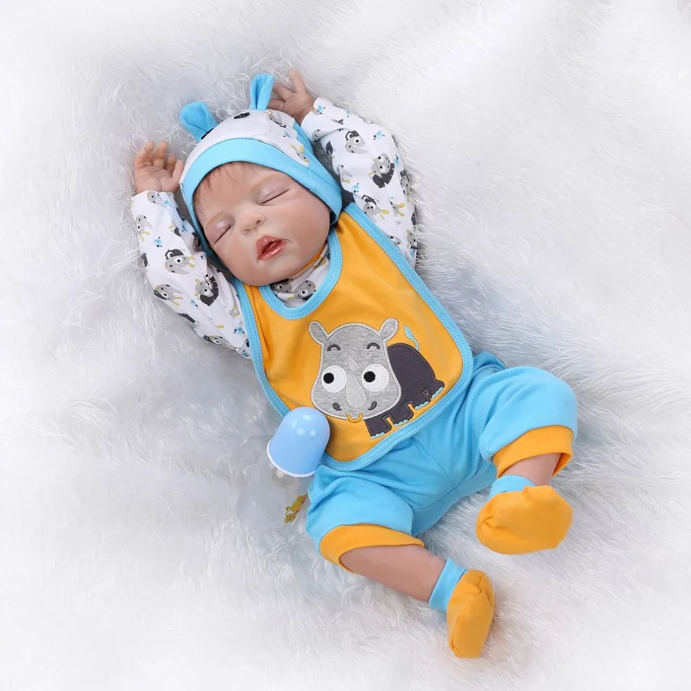 

NPK Doll 56cm Lifelike Silicone Reborn Baby Doll Alive Newborn Doll Handmade Full Vinyl Body Wear nfant Clothes Kids Playmates