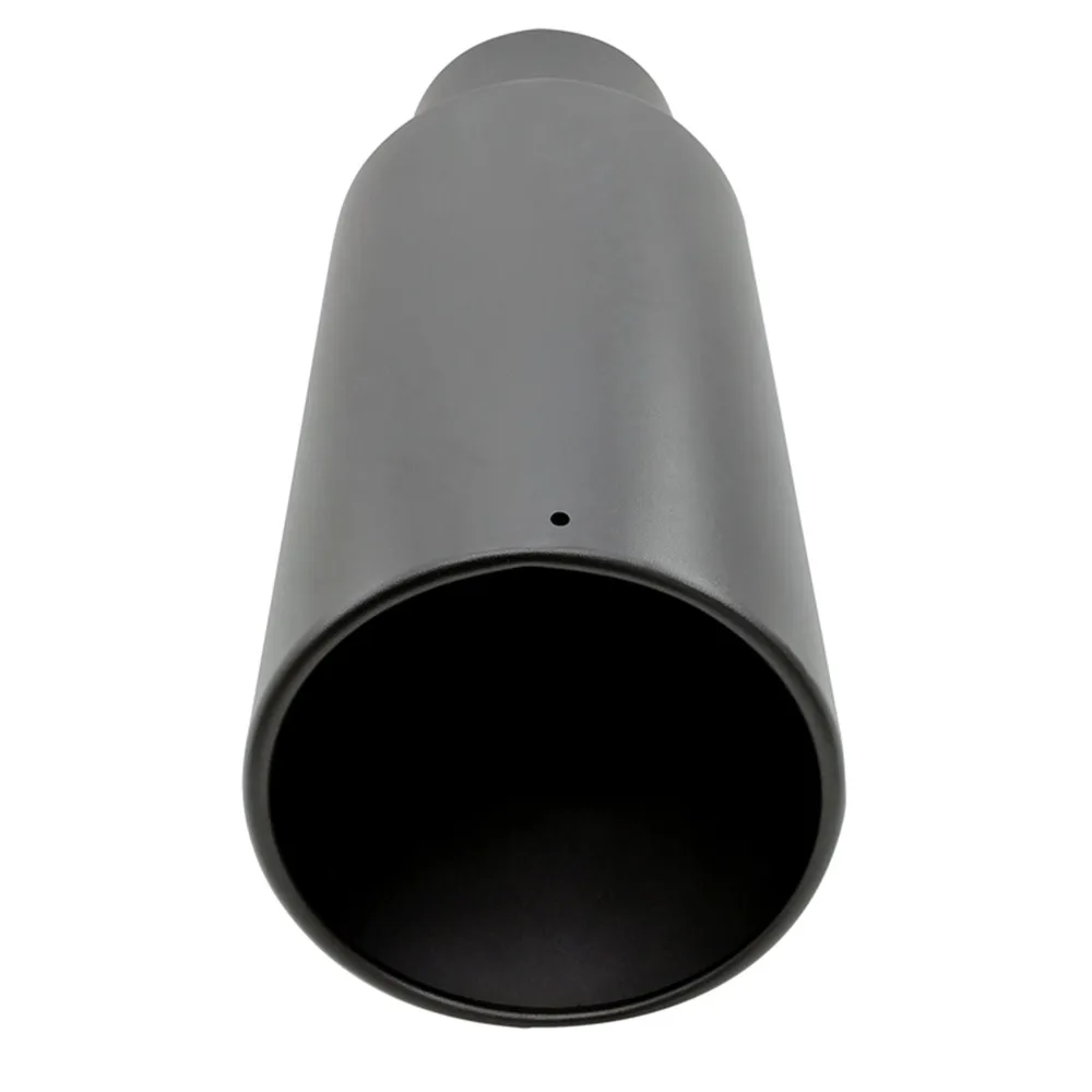 VictSing Muffler Car Exhaust Universal Car Chrome Stainless Steel Exhaust Tail Pipe Low Noise Bolt-On Exhaust Tip Black 15 inch (8)