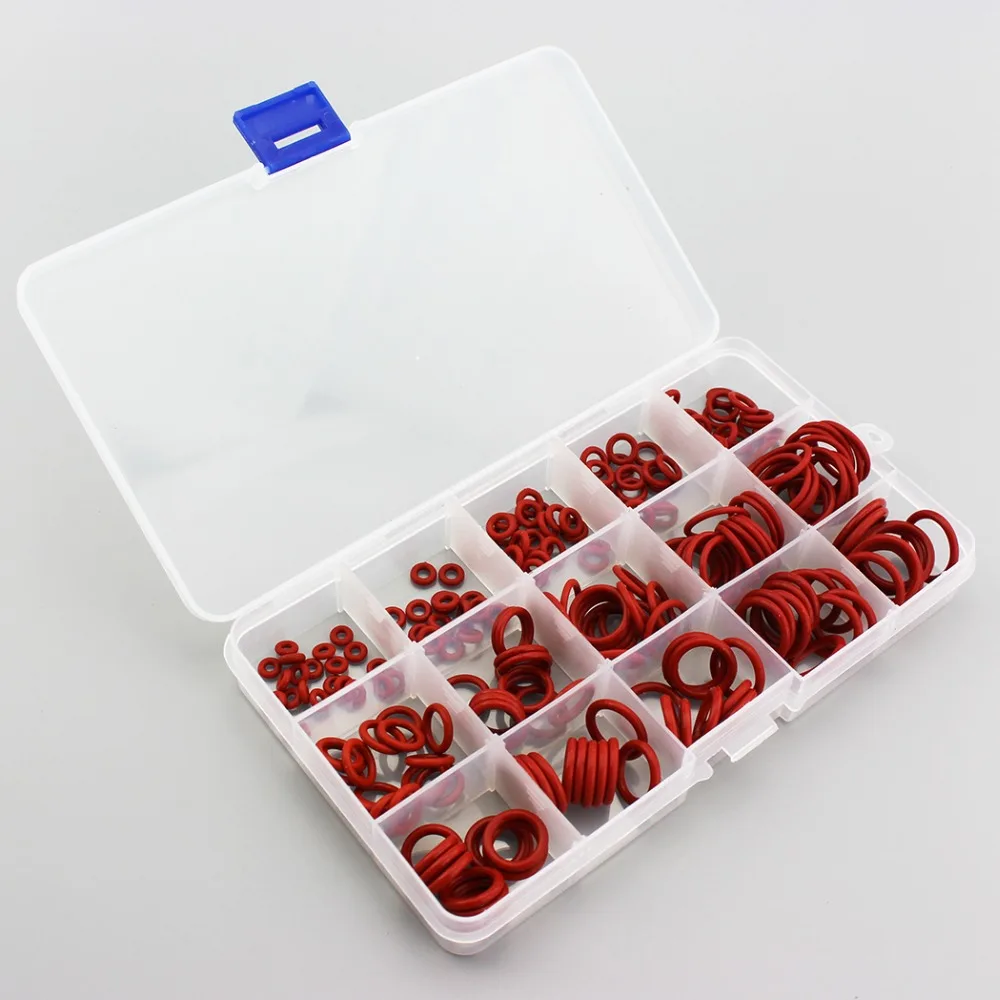 

PCP Paintball Durable Socket Red Silicone O-rings 15 Sizes Gasket Replacements Sealing O-rings Quick Coupling Fitting 225pcs/box