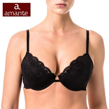 

Woman's Bra Lace Black Push Up Cup Cotton Lining Large Size Big Support 70 75 80 A B C D E ARDI Amante Free Delivery N2021-03