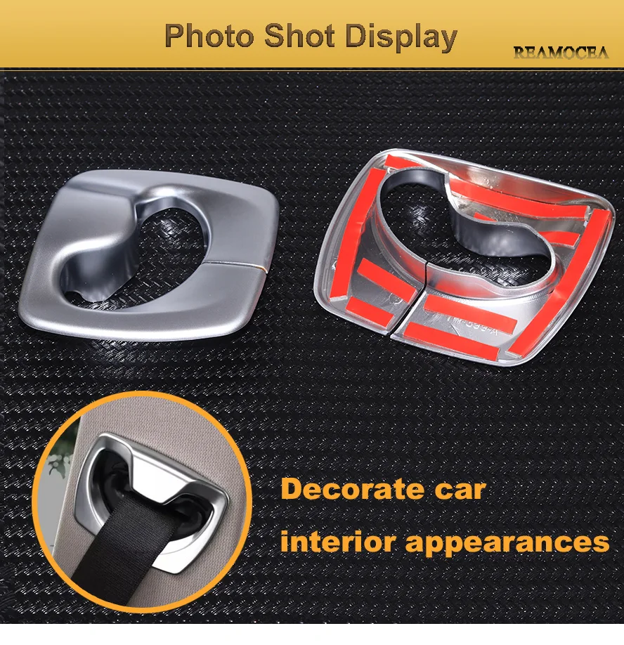 Reamocea Silver Chrome Car B Pillar Seat Safty Belt Decoration Cover Trim For BMW 5 Series F10 2011 2012 2013 2014 2015 (10)