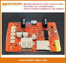 Свободный Корабль Беспроводная связь bluetooth аудио приемник пластина Автомобиль Аудио aux неразрушающего стерео модуль наушники usb адаптер