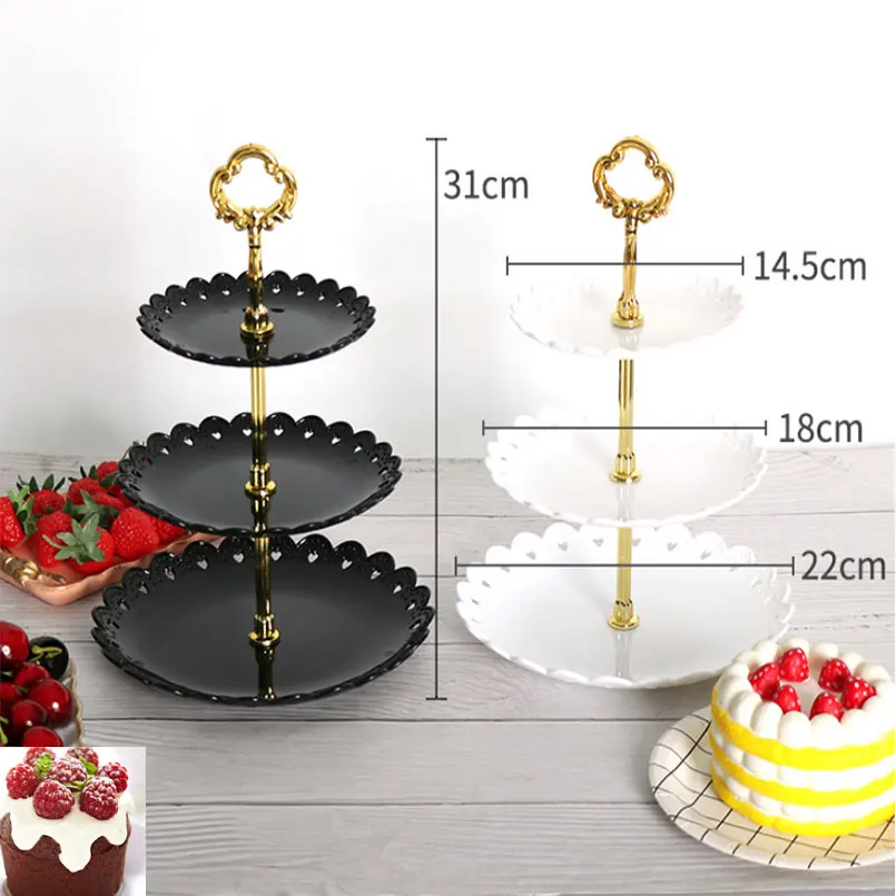 Трехслойная подставка для торта Фруктовая тарелка подставка для тортов десертов стойка для хранения овощей