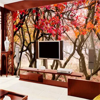 

Custom wallpaper mural beautiful autumn golden avenue mangrove living room TV background wall decoration